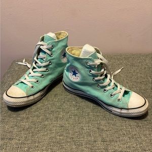 Pale Green / Blue Converse All Star Shoes